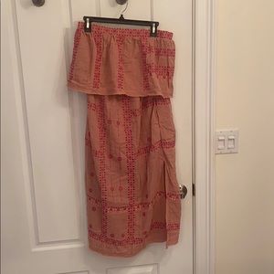 Strapless pink VICI midi dress